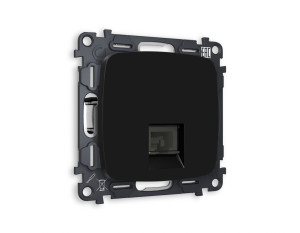 Розетка комп. с шторками RJ45 Cat. 6, Черный матовый, OMEGA Quant Ambrella Volt MO812010