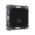 Розетка комп. с шторками RJ45 Cat. 6, Черный матовый, OMEGA Quant Ambrella Volt MO812010