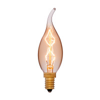 Ретро лампа накаливания CF35 F7 40Вт Е12, золотистая Sun Lumen 053-709