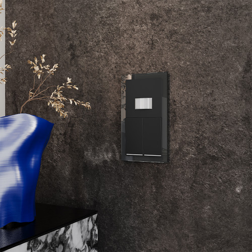 Рамка 2 местная, стекло, Черный матовый, Voltum S70 VLS110208