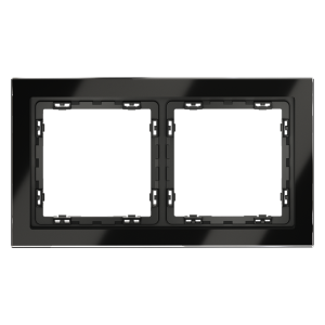 Рамка 2 местная, стекло, Черный матовый, Voltum S70 VLS110208