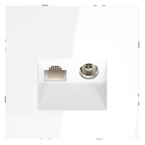 Розетка телев+комп. TV+RJ45 кат. 6, Белый матовый, S70 Voltum VLS060702