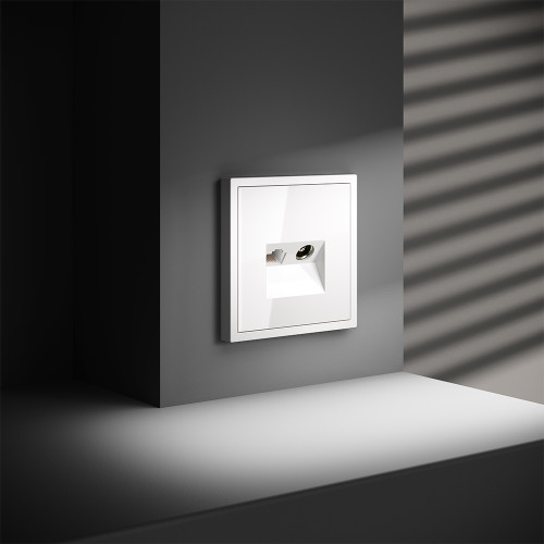 Розетка телев+комп. TV+RJ45 кат. 6, Белый матовый, S70 Voltum VLS060702