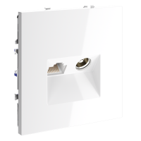 Розетка телев+комп. TV+RJ45 кат. 6, Белый матовый, S70 Voltum VLS060702