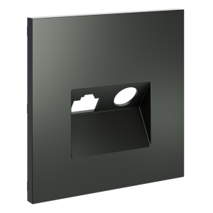 Лицевая панель для розетки телев+комп TV+RJ45 Cat. 6, Титан, S70 Voltum VLS002706