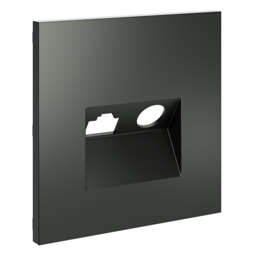 Лицевая панель для розетки телев+комп TV+RJ45 Cat. 6, Титан, S70 Voltum VLS002706