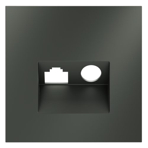 Лицевая панель для розетки телев+комп TV+RJ45 Cat. 6, Титан, S70 Voltum VLS002706