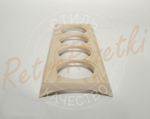 Накладка 4 местная деревянная 330x118 на бревно, Clever Wood