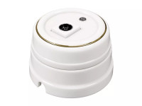 Розетка фарфоровая телевизионная TV, Золото на белом, ТМ МезонинЪ GE70321-50