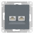 Розетка компьютерная 2-я RJ45 Cat. 6а, Грифель, AtlasDesign SE ATN000788 Розетка компьютерная 2-я RJ45 Cat. 6а, Грифель, AtlasDesign SE ATN000788