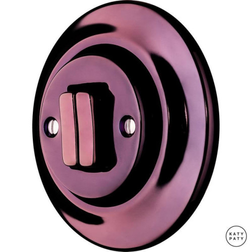 Выключатель кнопочный 2 кл., фиолетовый металлик, Katy Paty PEMAG2Sl5 