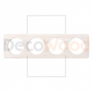 Рамка 4 местная деревянная под электрику OneKey, выбеленный ясень, DecoWood ROC4-AW