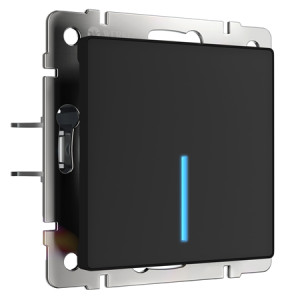 Умный сенсорный выключатель 1 кл. с подсветкой, Черный, Werkel W4510608