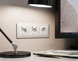 Рамка 3 местная пластик, Белый матовый, ALFA Line Ambrella Volt AF110123