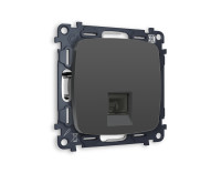 Розетка комп. с шторками RJ45 Cat. 6, Графит мягкое касание, OMEGA Quant Ambrella Volt MO912010