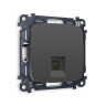 Розетка комп. с шторками RJ45 Cat. 6, Графит мягкое касание, OMEGA Quant Ambrella Volt MO912010