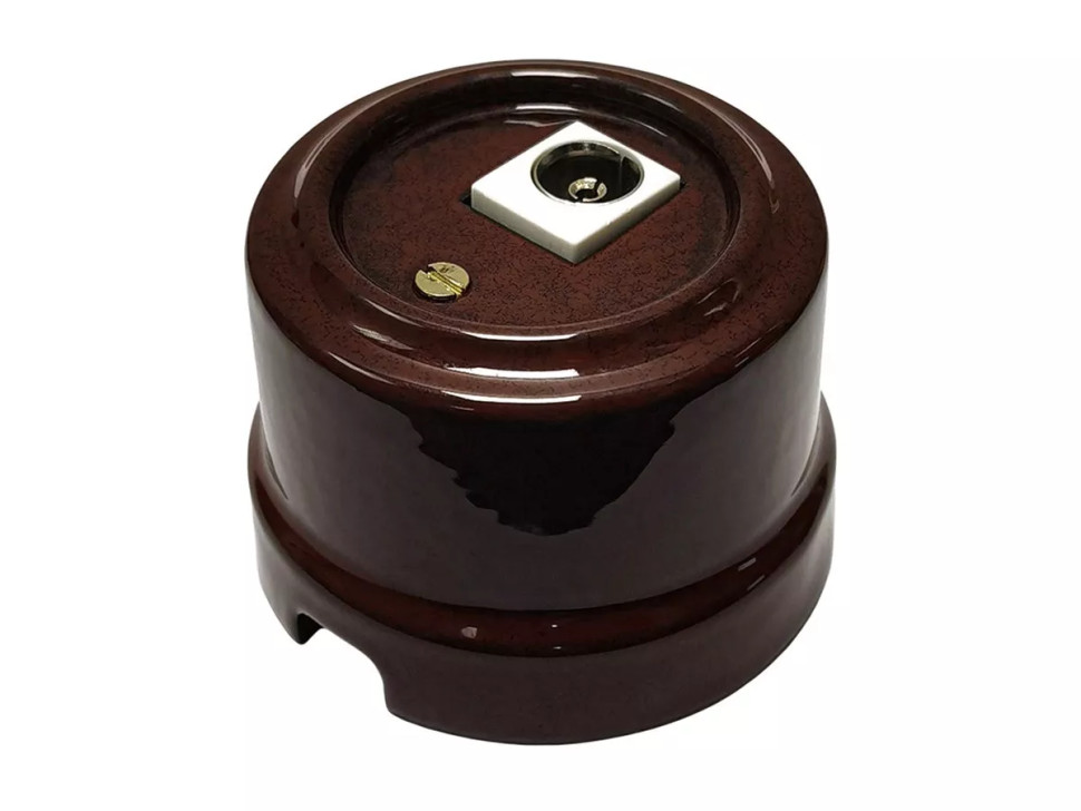 Розетка фарфоровая телевизионная TV, Петровский гранит, ТМ МезонинЪ Аврора GE70322-46