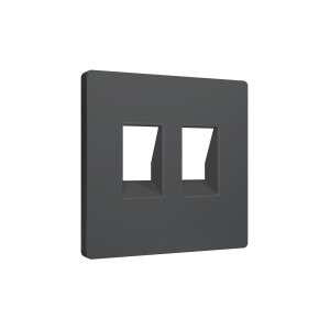 Лицевая панель розетки комп./телеф. 2-ой RJ45/RJ11 Cat. 6, Графит мягкое касание, ALFA Quant Ambrella Volt AP9121