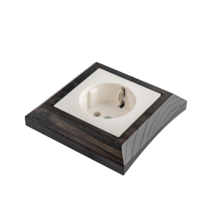 Рамка 1 местная деревянная под электрику JUNG/ABB Basic 55 на бревно D300, Венге, DecoWood СМВ551-300