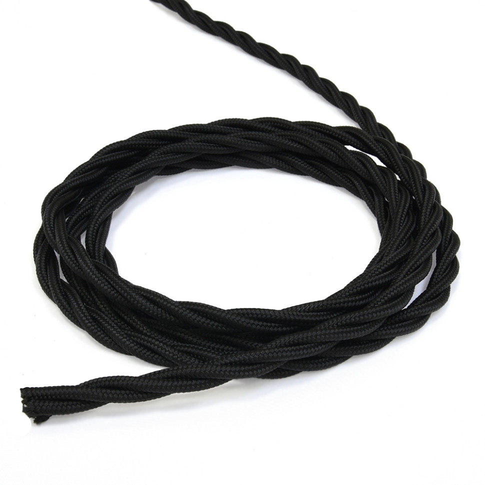 Ретро кабель витой 3x2,5 черный винтаж Lindas 63250