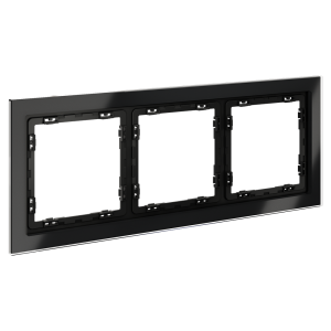 Рамка 3 местная, стекло, Черный матовый, Voltum S70 VLS110308