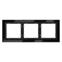 Рамка 3 местная, стекло, Черный матовый, Voltum S70 VLS110308