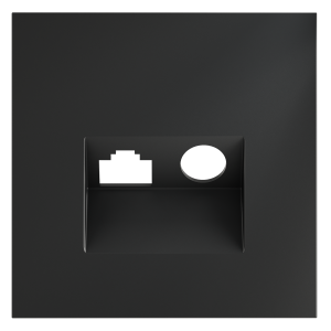 Лицевая панель для розетки телев+комп TV+RJ45 Cat. 6, Графит, S70 Voltum VLS002707