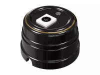 Розетка фарфоровая телевизионная TV, Золото на черном, ТМ МезонинЪ GE70321-53