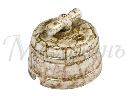 Выключатель фарфоровый 2 кл. (4 положения), Дворцовый мрамор, ТМ МезонинЪ GE70407-19