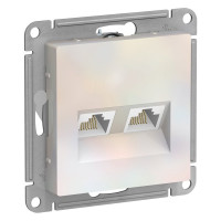 Розетка компьютерная 2-я RJ45 Cat. 5e, Жемчуг, AtlasDesign SE ATN000485
