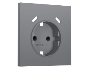 Лицевая панель розетки с З/К и USB зарядкой C+С со шторками, Платиново-серый Мягкое касание, Sigma Quant Ambrella Volt SP8705