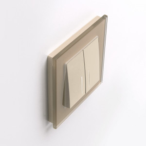 Выключатель 2 кл. с подсветкой, Шампань, Werkel W1120111