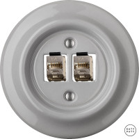 Розетка комп. фарфоровая RJ45 cat.6е, бетон глянцевый, Katy Paty CAGsCat6a 