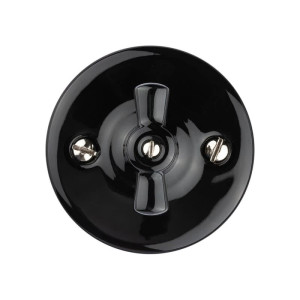 Выключатель керамика 1 кл. Проходной (2 положения), Черный, Болонь TDM ELECTRIC SQ1820-0211