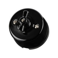 Выключатель керамика 1 кл. Проходной (2 положения), Черный, Болонь TDM ELECTRIC SQ1820-0211