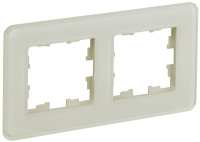 Рамка 2 местная, стекло, Песчаный RE, Brite IEK BR-M22-G-41-K98