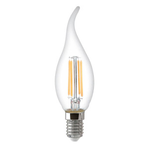 Лампа светодиодная филаментная Thomson E14 7W 4500K свеча на ветру прозрачная TH-B2076