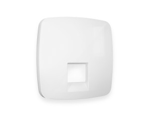 Лицевая панель розетки комп. с шторками RJ45 Cat. 6, Белый глянец, OMEGA Quant Ambrella Volt OP1120