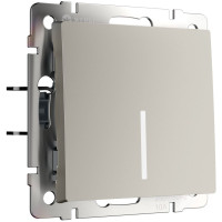 Выключатель 1 кл. с подсветкой, Hammer дымчатый, Werkel W1210104