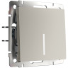 Выключатель 1 кл. с подсветкой, Hammer дымчатый, Werkel W1210104