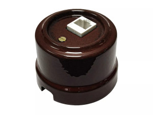 Розетка фарфоровая компьютерная RJ45, Петровский гранит, ТМ МезонинЪ Аврора GE70342-46