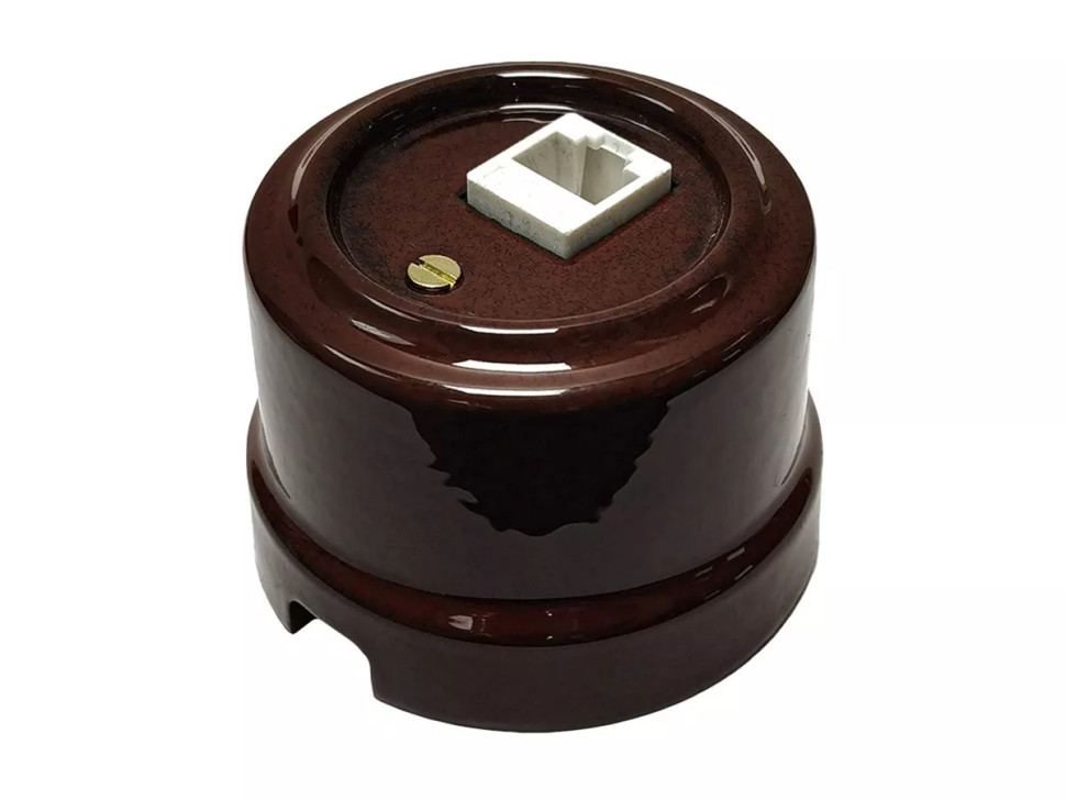 Розетка фарфоровая компьютерная RJ45, Петровский гранит, ТМ МезонинЪ Аврора GE70342-46