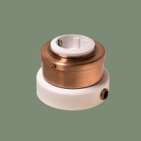 Ретро розетка медь с З/К и шторками, светлая медь, Лонжин Romatti L231-8
