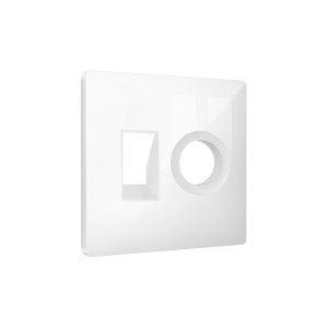 Лицевая панель розетки телеф./комп.+тв. RJ11/RJ45+TV, Белый глянец, ALFA Quant Ambrella Volt AP1125 Лицевая панель розетки телеф./комп.+тв. RJ11/RJ45+TV, Белый глянец, ALFA Quant Ambrella Volt AP1125