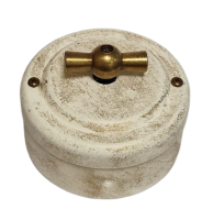 Выключатель поворотный 1 кл. проходной (2 положения), металл, Прованс, Petrucci 306PRO