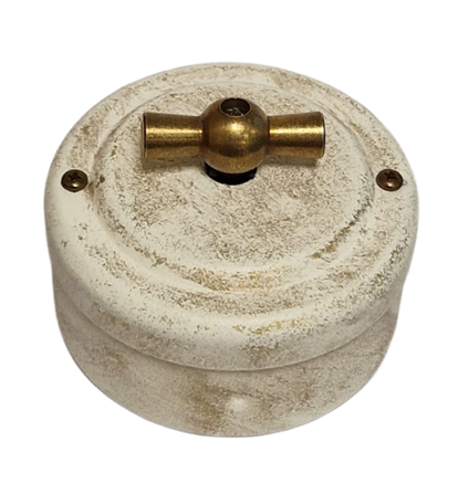 Выключатель поворотный 1 кл. проходной (2 положения), металл, Прованс, Petrucci 306PRO Выключатель поворотный 1 кл. проходной (2 положения), металл, Прованс, Petrucci 306PRO