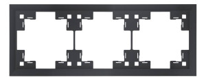 Рамка 3 местная, Черный сатин, Classic Rikett 35930 MB