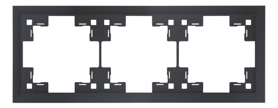 Рамка 3 местная, Черный сатин, Classic Rikett 35930 MB