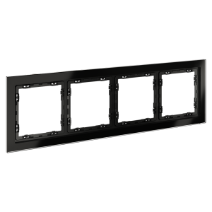 Рамка 4 местная, стекло, Черный матовый, S70 Voltum VLS110408