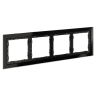 Рамка 4 местная, стекло, Черный матовый, S70 Voltum VLS110408